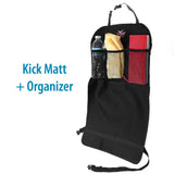 Kick Mats, Car Kick Mats with Organizer - Premium Thick Waterproof Quality Seat Back Protectors - Extra Long Size with Adjustable Straps - Car Seat Back Protectors