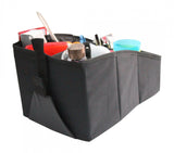 Car Console Organizer with 6 Large Pockets, 2 Cup Holders + Adjustable Dividers for Keeping Miscellaneous Items Organized- Use in Front or Back to Store Kids' Toys, Books, Snacks etc