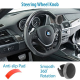 Steering Wheel Spinner, Silicone Power Handle, steering wheel knob Easy installation No tools required (Black)